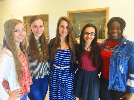 NAHS yearbook editors from right to left: Lizzie Darby, Sara Beth Cimowsky, Quincy Staley, Paige Overmyer and Taylor Jackson. 