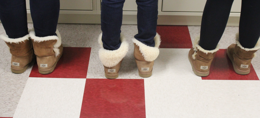 girls red uggs