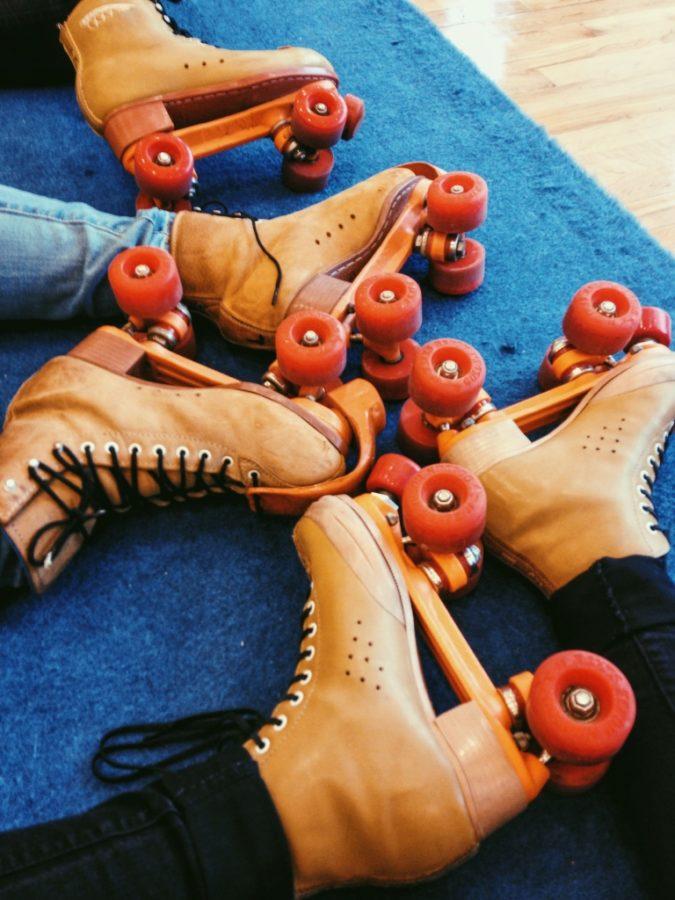 North Atlanta students take a break from skating to relax with friends on the mats. 