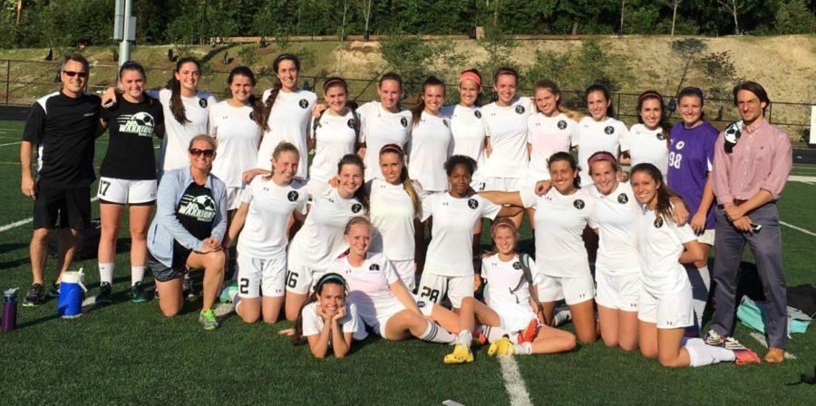 North Atlanta Girl's Soccer Team celebrates after a convincing victory over Camden County. 