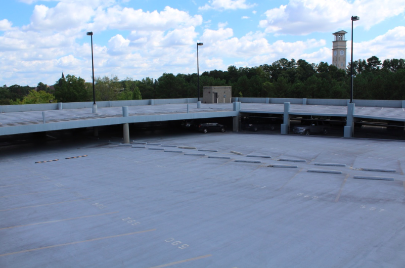 Students are permitted to park wherever they please in the parking deck. 