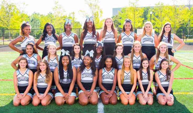 The Varsity cheerleading team. 