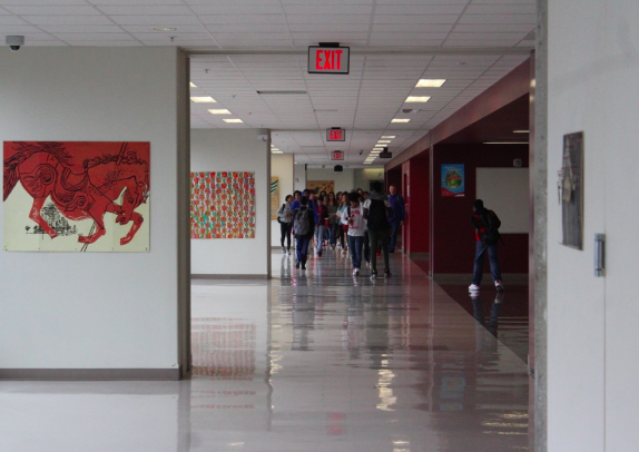 Right after the bell, there is several seconds of silence before the hallways are filled to the brim with bustling students. 