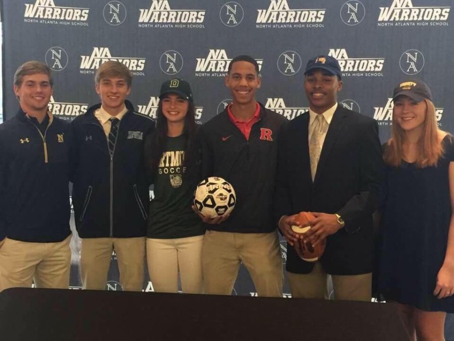 Several of North Atlantas most athletic seniors committed to their top picks for schools during North Atlantas signing day. 