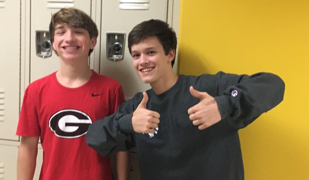 Sophomores Evans Hatfield and Colin Brake are two of several students who transferred to North Atlanta this year. 