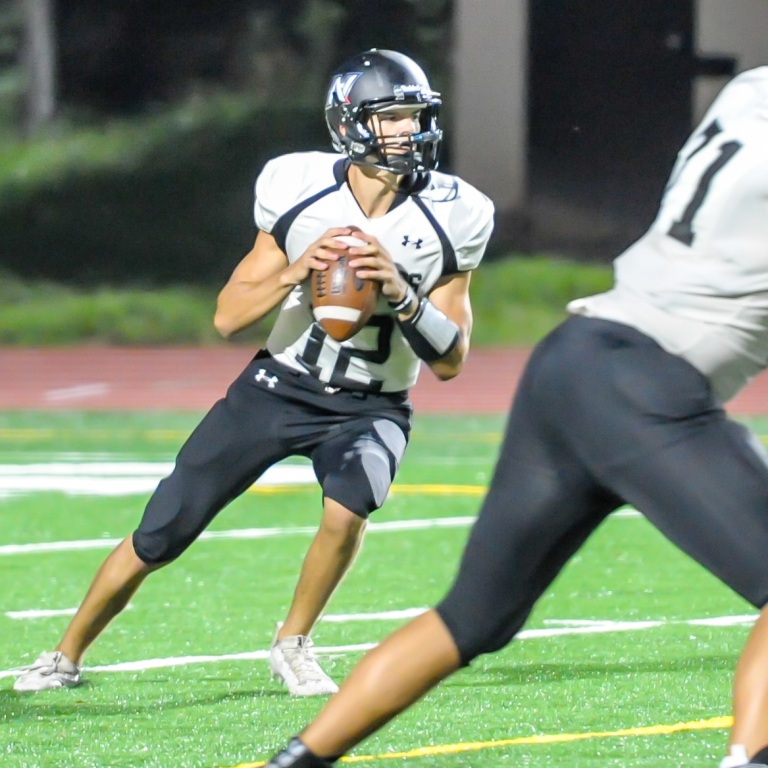 Sophomore quarterback Wiley Hartley was named Warrior player of the game for leading his unit to a 14-0 victory over the Dunwoody Wildcats. 