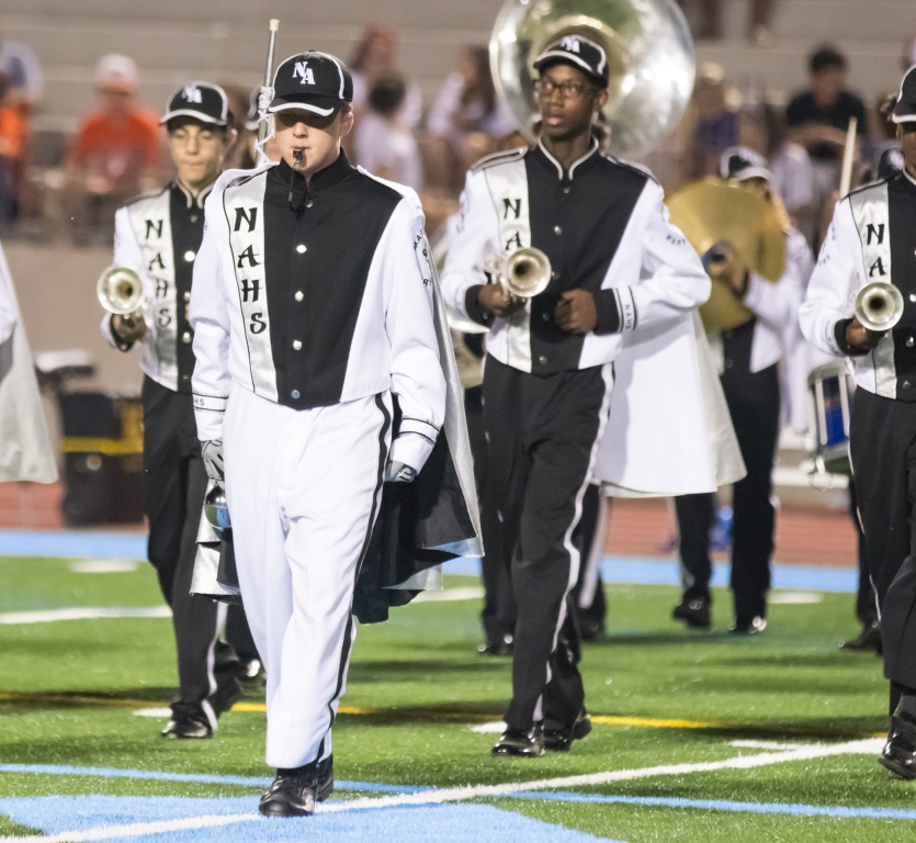 Junior Emmett Galloway, a three-year band veteran, is the drum major for this year’s Marching Warriors. 

