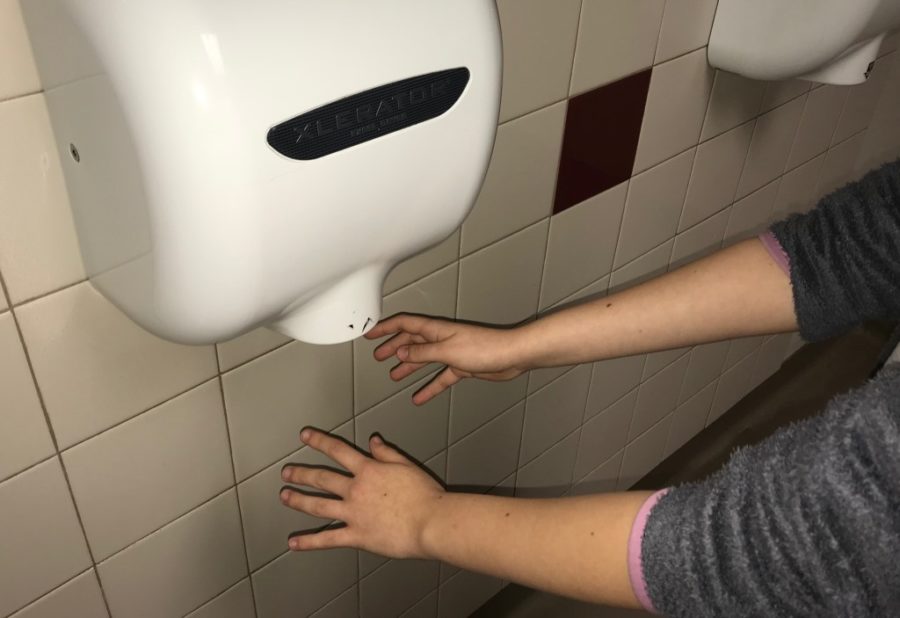 A Mighty Wind: Hand dryers are one option -- among many -- when it comes to cleaning up in the restroom. 
