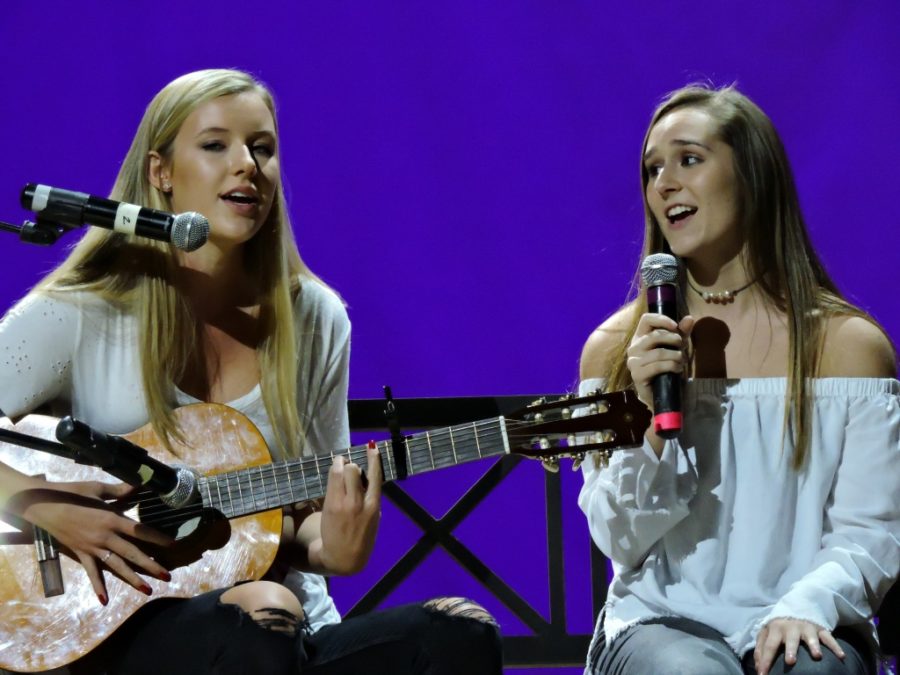 Sophomores Jessica Stevens and Gillian Schuh give their rendition of “Summertime Sadness” by Lana Del Rey. 