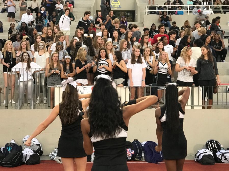 Subdued Silver and Black: After a three-game win streak to start the season, the Warrior student section didn’t always have a lot to cheer about during the 2017 campaign. Shown here are Warriors fans during the Cambridge game. Mark Hayes