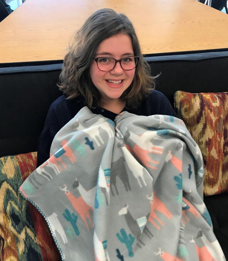 Blanky Time: Junior Caroline Tuemler misses that warm elementary school feeling. 
