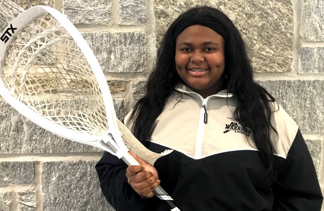 Love for LAX: Sophomore Ashley Humphrey has taken to the sport and is making contributions as a goalie for the girls lacrosse team. 

