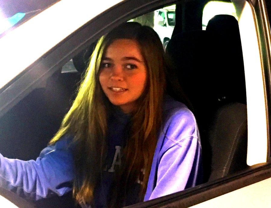 Big Wheels: Anna Pannell is one of the many sophomores who drove to school for the first time during the 2017-18 school year. 
