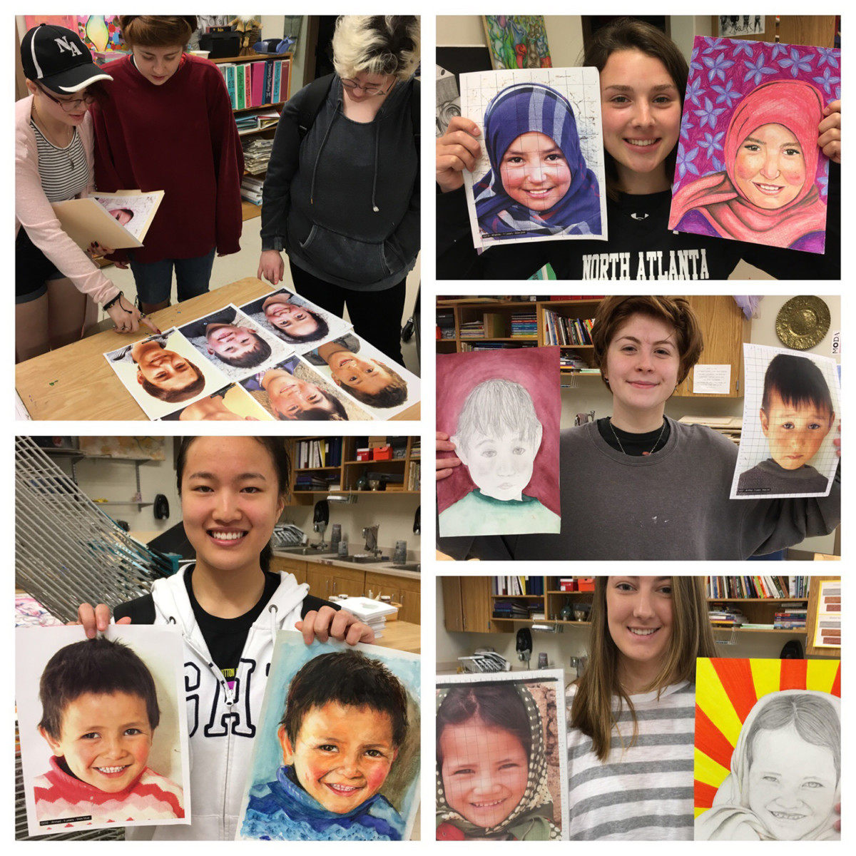 Healing Art: Under the Memory Project, North Atlanta art students recreated photos of children from war-torn areas and will send that art back to the children to give them reasons to smile and have hope.