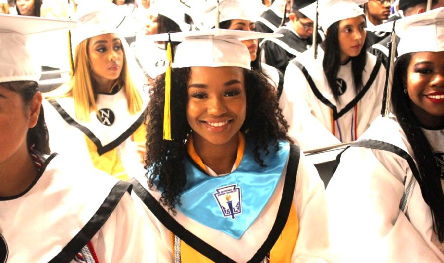 AJC Cup Award winner and 2018 Invictus yearbook editor-in-chief Adenike Makinde gives a confident smile on her graduation day. For college, she will attend the University of Southern California in Los Angeles. 