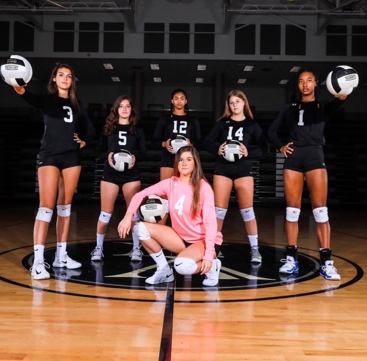 Class of 2019: The legacy of senior volleyball players has been building up the Warrior Volleyball program. Front Row: Pressley Perkins; Back Row: Savannah Denton, Delaney Elder, Chase Barber, Jenna Campbell and Chelsea Howard.