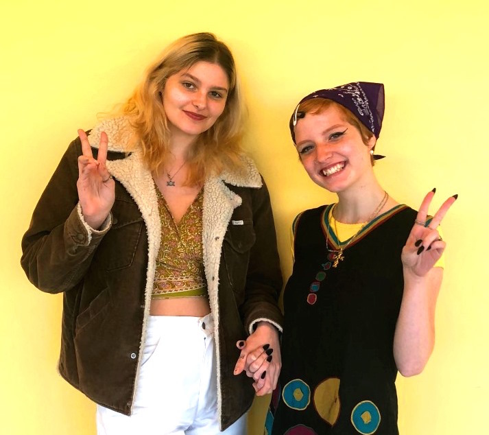 Feeling Groovy: Juniors Luceanna Fortunato and Rhiann Ashmore are getting in touch with their inner-lava lamps and spearheading the 70s retro revival at North Atlanta. 