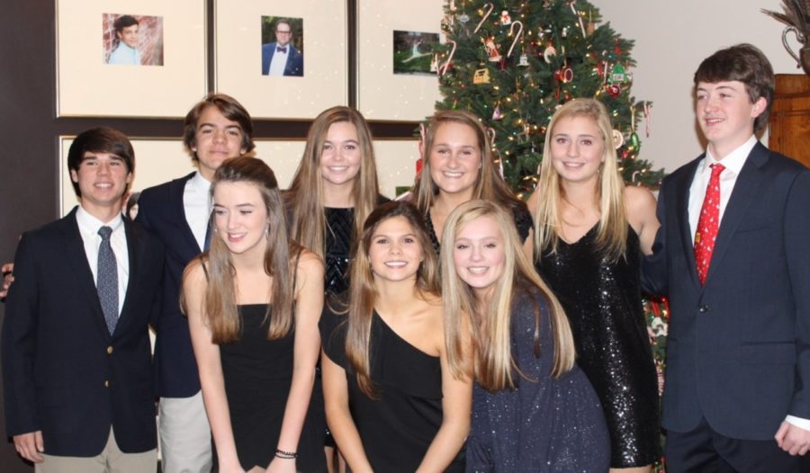 Juniors Molly Harrigan, Isabel Archer, Bridgett Breen, (front row) Parker French, Alex Sowatzka, Anna Pannell, Grace McCaffrey, Maddie Grice and Sam Harrigan (back row) all prepare for the largely popular and equally mysterious private PDC.