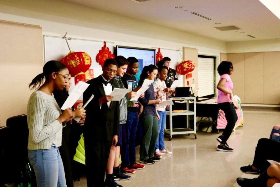 Chinese Core: The North Atlanta students perform their separate pieces for the Chinese Program to celebrate the Chinese culture and language. 
