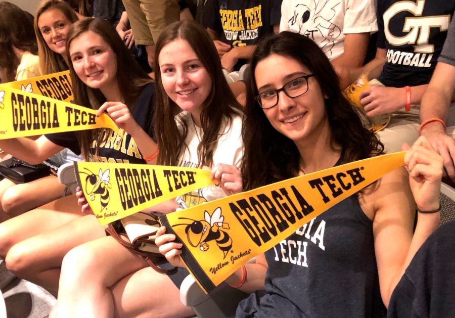 Rambling Wrecks: The Class of 2019 saw a large contingent of North Atlanta students accepted to Georgia Tech. Shown (l to r) are Hanna Shaw, Taylor Hunter, Parker Dingman and Lila Ward. 