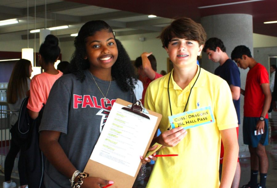 Photo Finish: Picture Day 2019 runners Payton Jones and Russell Makepeace make sure each student gets in line to take their photos for the yearbook. 

