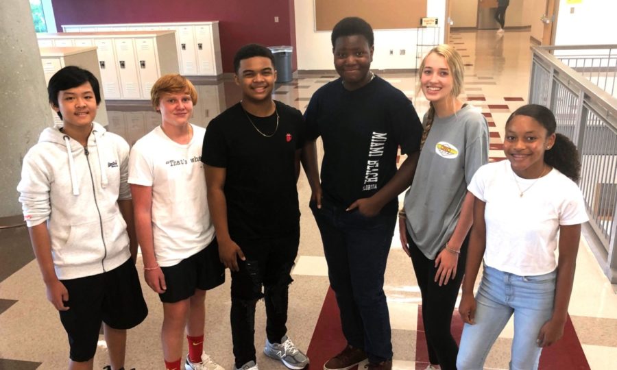 Fabulous Freshmen: (Left to right) Khang Pham, Matthew Maiellaro, Kevin Clark, Ojorumi Okoka, Virginia Brewer, Essence Ervin enjoy their first weeks of high school

