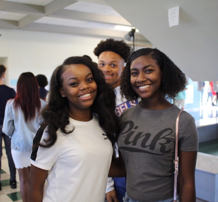 One Final Picture Day: Seniors Mya Andrews, Queen Smith, and Trevian Mason get ready to take their last school pictures.