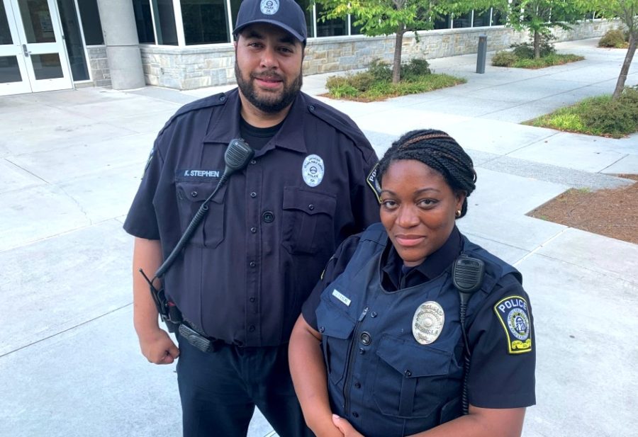 Law and Order! (Left to Right) Kyle Stephen and Jeanelle Nicolas keep North Atlanta safe