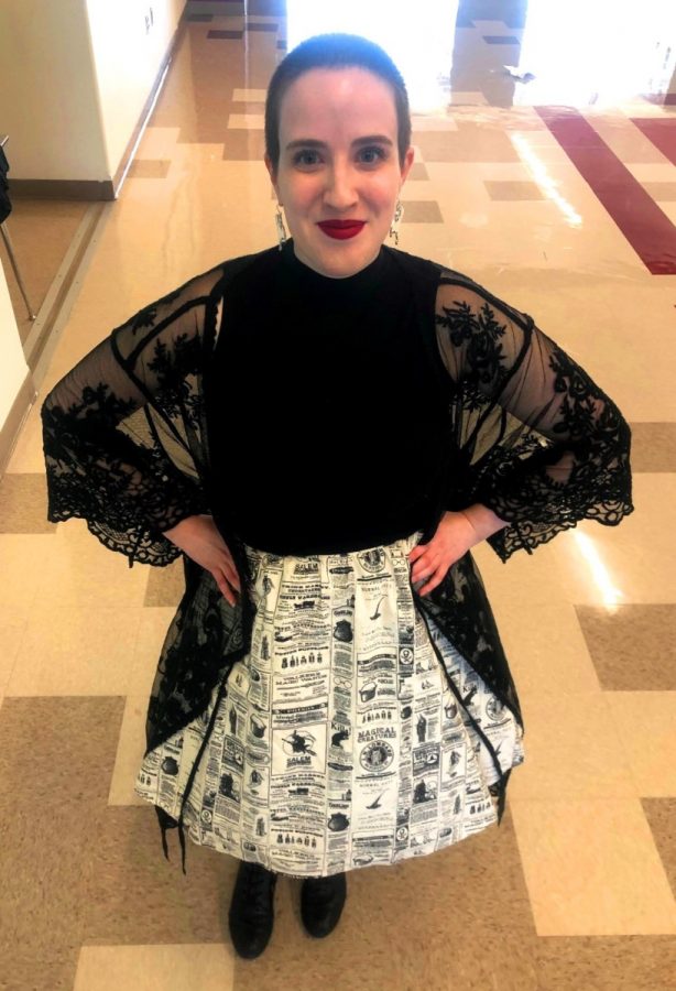Hallway Couture: IB Theory of Knowledge teacher Amy Shilling always rocks her own distinctive neo-Victorian look.  
