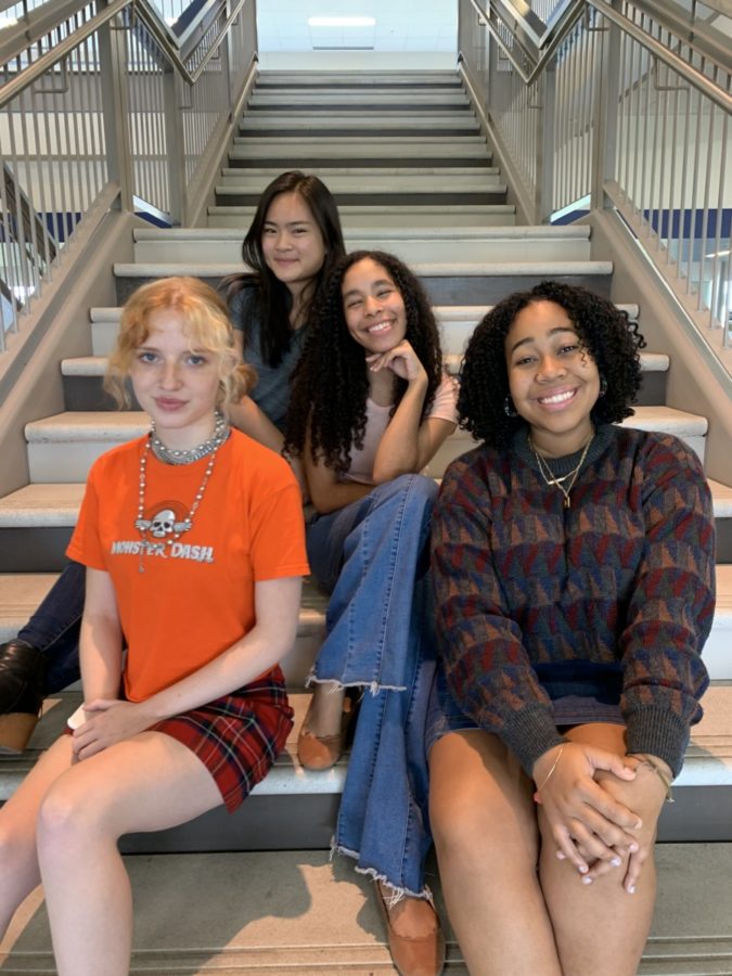 Redefining Beauty: Seniors Rhiann Ashmore, Leah Overstreet, Fiona Liu, and Lenox Johnson smile about more inclusive beauty standards