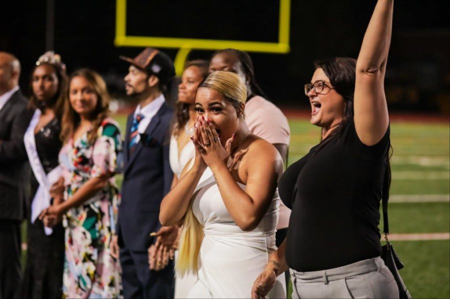 Killer Queen: Miss North Atlanta Amira Jones is overcome by the emotion of her big homecoming win.