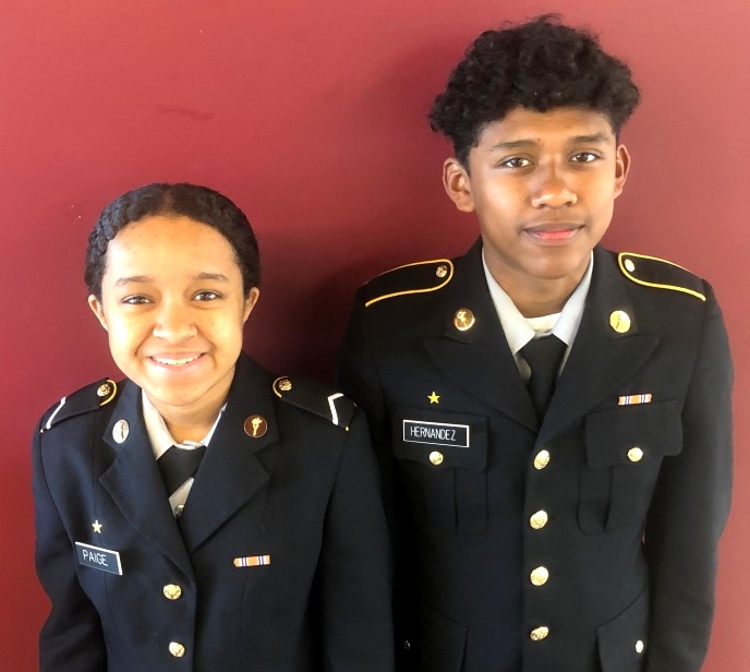 Leadership In Training: Freshmen Hannah Paige and Kevin Hernandez are among the nearly 190 cadets who develop and grow within North Atlanta’s JROTC program.