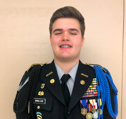 Laudable Leader: Senior William Winslade smiles for the camera in his JROTC uniform
