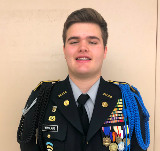 Laudable Leader: Senior William Winslade smiles for the camera in his JROTC uniform 