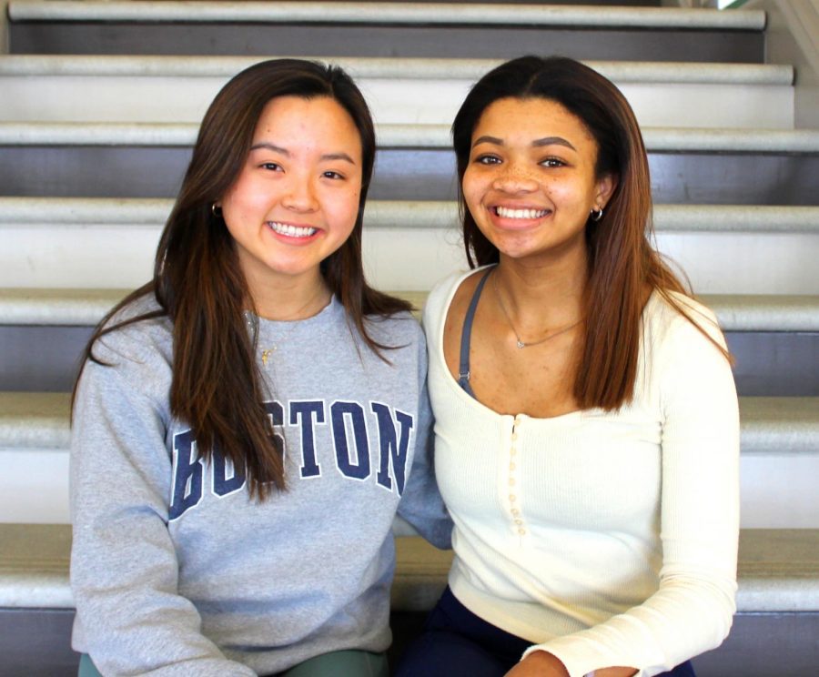 Harvard Bound: Nearing the end of one educational journey, seniors Emily Song (left) and Soleil Golden (left) ready for the next stage at Harvard University. 