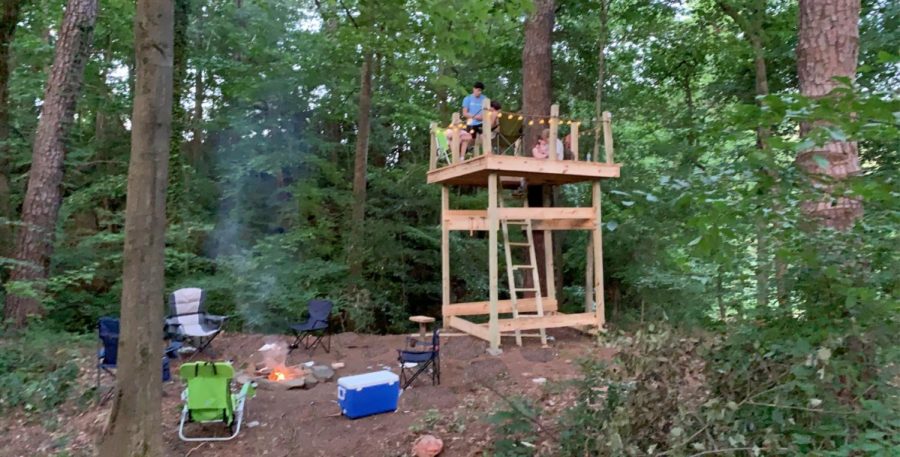The Great Outdoors: Junior Sullivan Seydel built a treehouse to safely hang out with friends in.