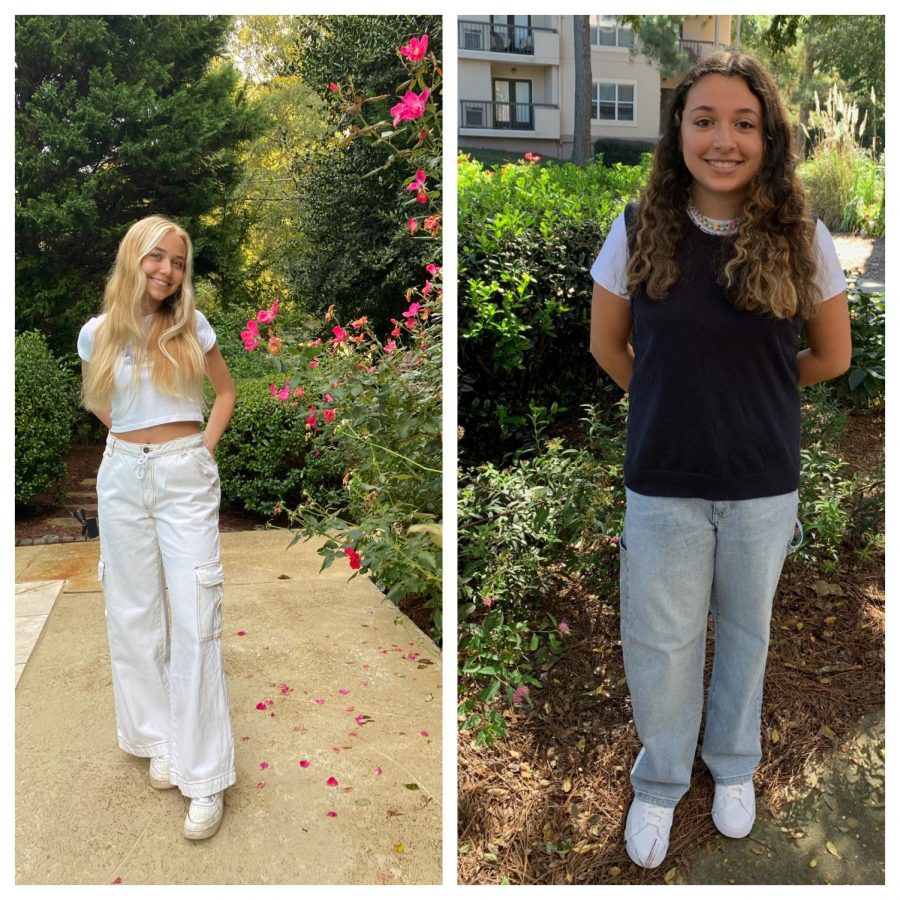 Passion for Fashion: Sophomore Hannah OByrne (left) and Sophomore Lucy Marin (right) confidently express their style through clothing.