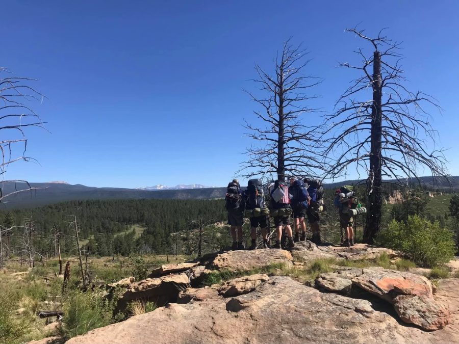 Birds Eye View: Sophomores Henry Peck and Matthew Maiellaro join their troop atop a mountain in Philmont, New Mexico. 