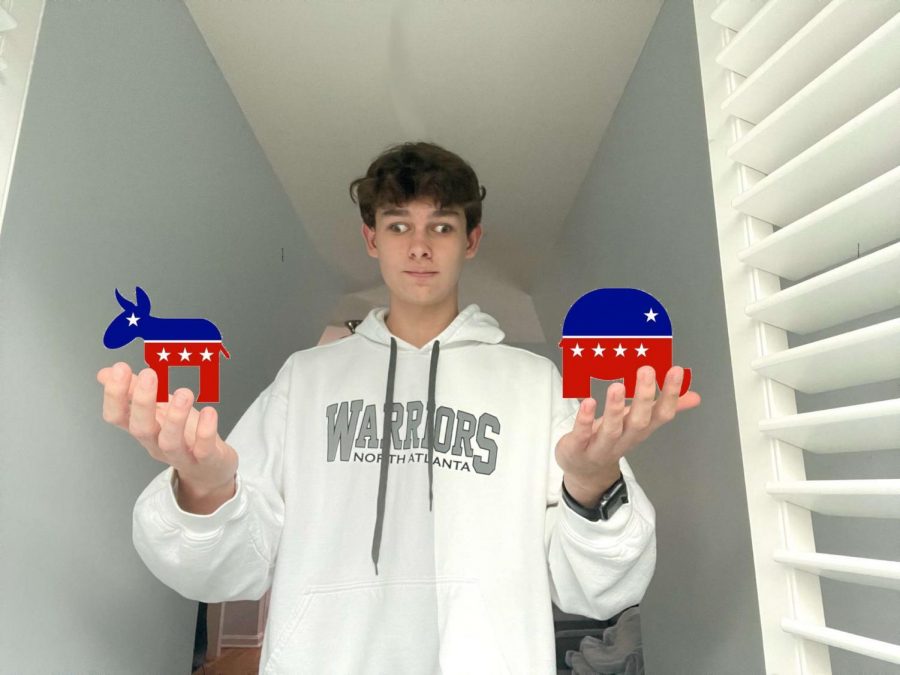 Red or Blue?: Sophomore Grady Bartlett is overwhelmed with political opinions on his social media feeds.