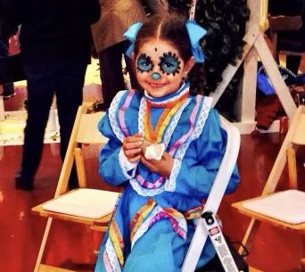 Dia de Los Muertos: A young Ana Mijares is dressed up to celebrate.