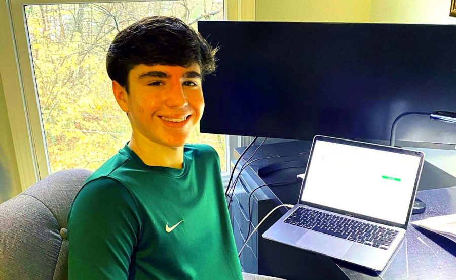 COVID Class: Like all other 2,100 North Atlanta students, freshman Ryder Zufi has had to completely redo his own notions of what school means during the pandemic-impacted 2020-21 school year. 