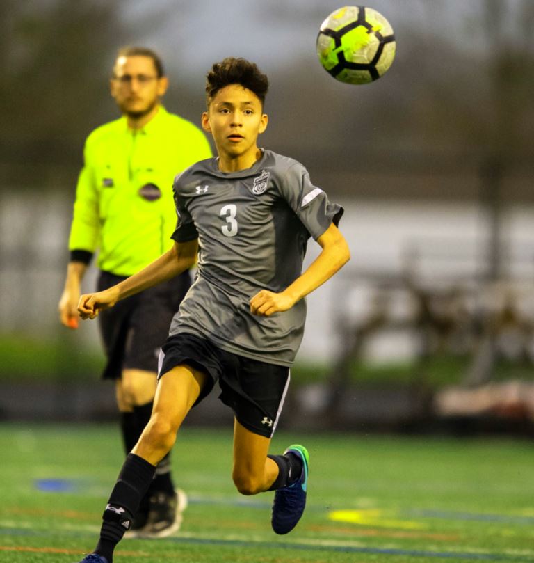 Next Generation: Highly skilled sophomore midfielder Alex Salome has put in  significant time this season as a team’s attacking midfielder. Here he makes a play during the team’s victory over Lovejoy. The sophomore is part of the program’s youth movement that saw many new players step up during the championship 2021 after the program graduated 11 seniors after the pandemic-shortened 2020 season.    
