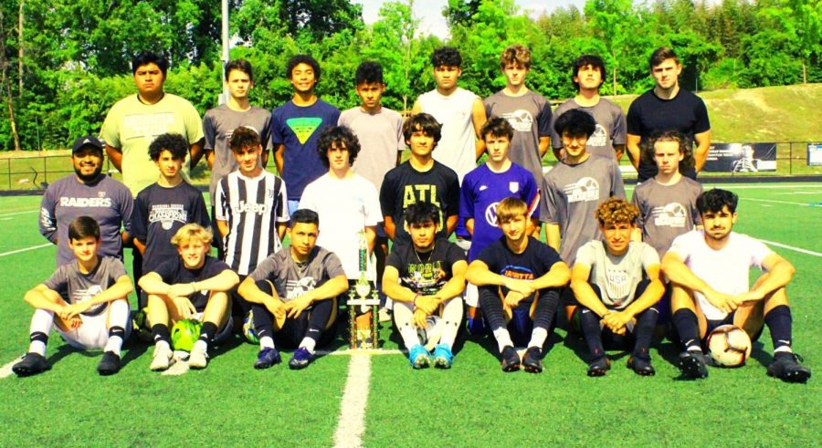 Hard-Won Hardware: All season long the Boys Soccer team worked and sacrificed in pursuit of their goal. That region crown goal was secured and the players now have something shiny to show for it. The region championship trophy made its first appearance at practice on Tuesday, April 27.     
