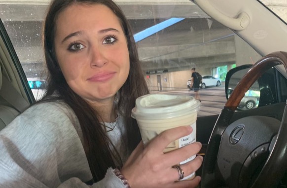 Left empty handed: Pictured here is junior Addie Nash. Her and other Dubs are disappointed in the Starbucks shortage that has ruined their mornings.