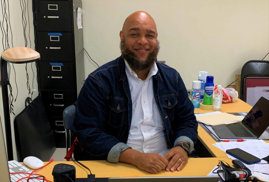 New at North: Cedrick Howard, who is enjoying his first year at North Atlanta, teaches audio and film production. Howard said all he’s done in his professional life has prepared him for his current service to the school’s students. Regan Murray
