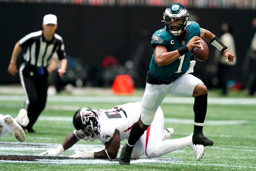 Young+star%3A+Eagles+QB+Jalen+Hurts+shined+against+the+hometown+Falcons+in+their+season+opening+rout.+