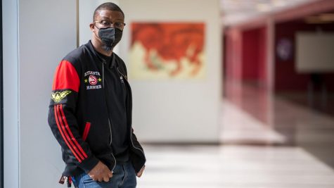 On Guard for Good: Hall monitor Jonathan Jackson, now in his second year at North Atlanta, projects his positive influence across the school but with a particular focus on the freshman-dominated fourth and fifth floors. 

