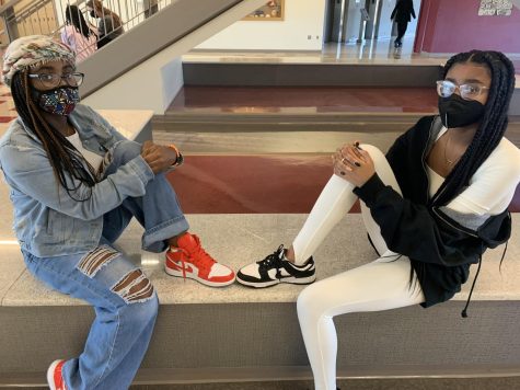 Cool Kid Gear: New school Jordans are taking over the sneaker fashion scene at North Atlanta. Freshmen Viola and Chloe rock the halls in their stylish jumps. 
