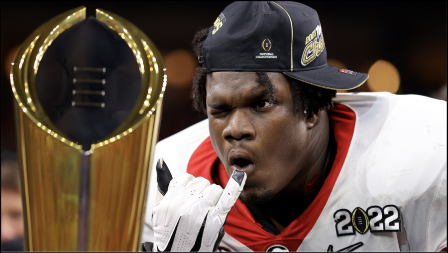 Top Dawg: Defensive leader Jordan Davis celebrates UGA's first football title in 42 years