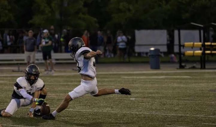 Eyes on the Prize: Kicker Brent Shannon focusing in on the uprights.